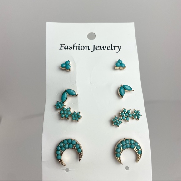 NWT – 4 Pack of Turquoise Stud Earrings - Picture 5 of 7